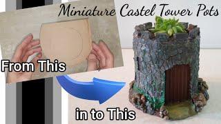 Mini Castle Succulent Planters | DIY Cement Craft