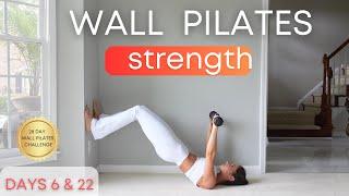 28 Day Wall Pilates Challenge- DAY 6 Full Body Workout with Weights