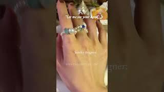 2025 LING LAN JEWELRY Romantic 14KGF Blue Apatite CERULEAN SONNET Baroque Summer Elastic Pearl Ring