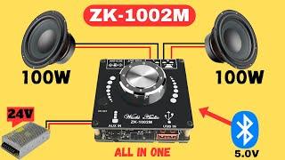 ZK-1002M 100W+100W Amplifier Board With 5.0 Bluetooth Module