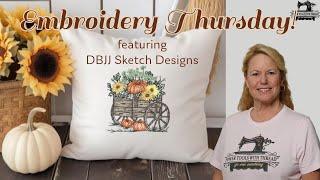 Embroidery Thursday! Featuring DBJJ Fall Sketch Designs, the Stitchuation Room, 9-26-24