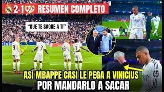 ASÍ MBAPPE CASI LE PEGA A VINICIUS DELANTE ANCELOTTI RESUMEN COMPLETO 9 MARZO MADRID VS RAYO  2-1