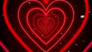 Neon Heart Background️ Red Hearts Background | Led Lights Heart Background Video | Wallpaper Heart