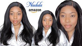 EVERYDAY WIG FOR BEGINNERS | PRE EVERYTHING 20 INCH YAKI GLUELESS LACE FRONT WIG NADULA HAIR AMAZON