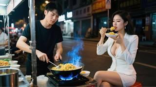 Gold-digger girl ignored the street vendor, but one egg fried rice won the CEO’s heart!
