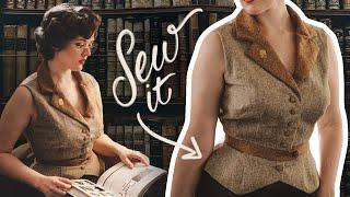 Sewing a vintage librarian vest! Aka Evie from the Mummy - 1930s Pattern McCalls 7056