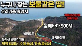 바다를 품고 있는 사계절계곡흐르는 건축가능한 땅매매~계획관리지역 법정도로 다용도 활용가능~가족의 휴양지 쉼터 주말농장개인캠핑장체류형쉼터울진근남면산포리땅매물