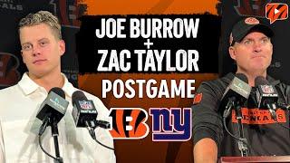 Joe Burrow and Zac Taylor React to Bengals WIN Over Giants | NFL Week 6