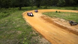 back yard short high banked go kart racing