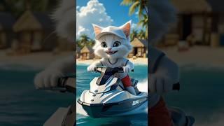 Poor kitten had an old jet ski so his friends made fun of him, then kitten