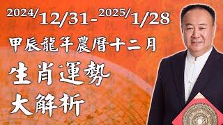 謝沅瑾老師──2024/12/31-2025/1/28 (甲辰龍年農曆十二月) 生肖運勢大解析