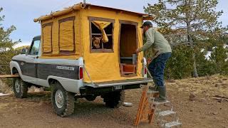 Remote Lake Ice Fishing for Trout Dinner Hot Tent Truck Camping Firebox Stove Biscuits & Gravy