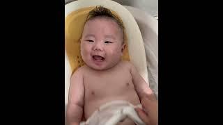 (D+118) 목욕이 좋은 해쪼리 #118일 #나는목욕을조아해요 #용띠아기 #육아일상 #육아기록 #아기목욕