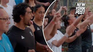 Watch the New Zealand Olympic team welcome their athletes with traditional chant