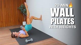 20 MIN WALL PILATES WITH WEIGHTS | Burn Fat, Strengthen & Tone