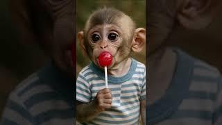 Baby Monkey Tastes a Lollipop… Then Bursts Into Laughter! 