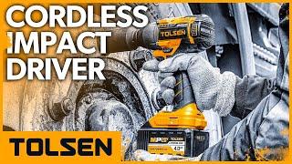 TOLSEN 20V Brushless Cordless Impact Driver with Fast Charger LED Light