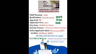 12th Pass Job| Work From Home | Concentrix Recruitment 2023 | Freshers Jobs 2023 #shorts #jobs2023