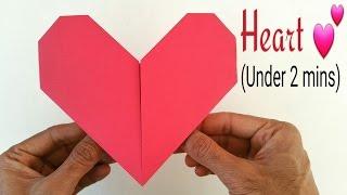 How to make an easy paper "Heart" under 2 minutes(A4 paper) - Valentine Origami for Beginners