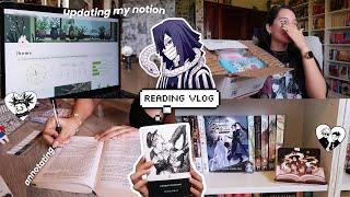 READING VLOG  a HUGE unboxing, updating my notion & a major reading challenge