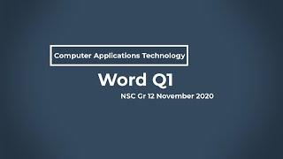 NSC CAT Gr 12 2020 - Q1 Word