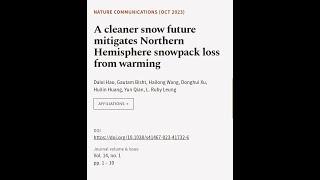 A cleaner snow future mitigates Northern Hemisphere snowpack loss from warming | RTCL.TV