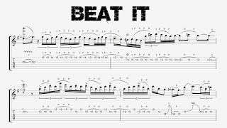 Michael Jackson (feat. Van Halen) - BEAT IT - Guitar Solo Tutorial (Tab + Sheet Music)