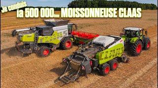  JE CONDUIS la 500 000ème BATTEUSE CLAAS à la MOISSON 2024 - CHOC des générations en fin de vidéo