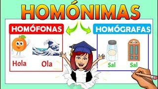 PALABRAS HOMÓNIMAS para niños  ¿Qué son? HomófonasHomógrafas  Video educativo