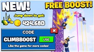 ALL Climb And Jump Tower INSANE Boost Codes - Roblox
