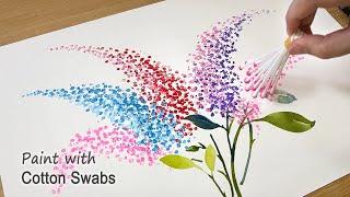 Cotton swabs painting technique for beginners / Easy painting step by step