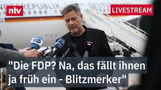 LIVE: Baffer Habeck spottet vor Abflug: "Die FDP? Na, das fällt ihnen ja früh ein - Blitzmerker"