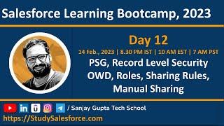 Day 12 | Salesforce Bootcamp 2023 | Data Security | Record Level Security | OWD, Role, Sharing Rules