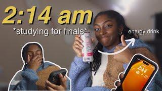 pulling an all nighter to study for midterm exams- study vlog, productive