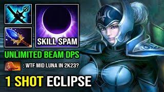 How to Solo Mid Luna Against Lina with 1 Shot Eclipse Beam Full Magical Skill Spam Dota 2