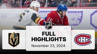 NHL Highlights | Golden Knights vs. Canadiens - November 23, 2024