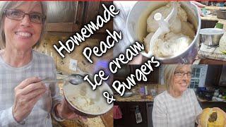The Best Homemade Peach Ice Cream and Burgers 3 Ways!