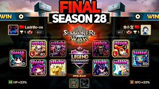 SEASON 28 FINAL. KELIANBAO (Rank 2) vs LADRILLO (Rank 1) in Summoners War Legend Tournament S28