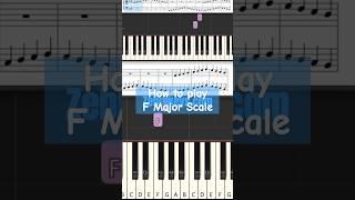 How to play F Major Scale, beginner music theory lesson