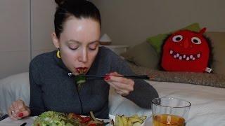 ASMR Whisper Eating Sounds | Pomes Frites, Baked Celeriac, Wok & Guacamole Salad