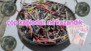 çöpe atılan küçük kablolardan para kazanmak. #scrap #hurdatoplama #hurda #copper #bakır #para