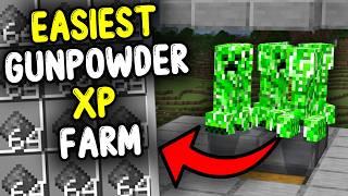 EASIEST GUNPOWDER XP FARM Minecraft Bedrock 1.21+!