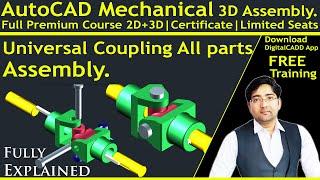 Auto-CAD Mechanical 3D In Hindi | [ Complete ] AutoCAD Mechanical Modeling | 3D Parts | Assembly