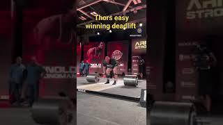 Thors ridiculously easy 456kg, 1006lbs elephant bar deadlift at Arnolds 2024