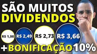 BONIFICAÇÃO de 10% e NOVOS ANÚNCIOS DE DIVIDENDOS | 10 AÇÕES para receber DIVIDENDOS em 2024