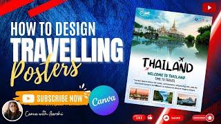 HOW TO DESIGN TRAVEL AGENCY POSTER ON CANVA! #canvatutorial #canvadesign #canvahacks #canvadesigner