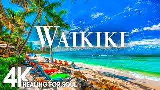 WAIKIKI NATURE in 4K UHD Drone Film + Relaxing Piano Music for Stress Relief, Sleep, Spa, Yoga, Cafe