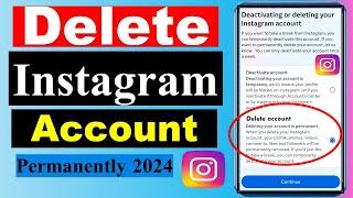 Instagram Account Delete Kaise Kare Permanently 2024 || How To Delete Instagram Account 2024