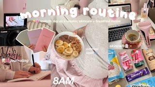 MORNING ROUTINE : realistic day as a creator + skincare routine & breakfast recipe!