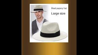 Male Foldable Big Head Straw Hat Panama Summer Outdoors Cowboy Hat Sandy Beach Sun Hats Man Plus ...